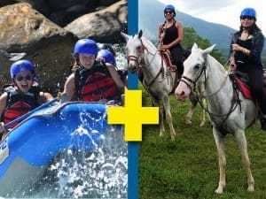 Horseback riding plus Hike and Rafting Adventure Combination in Arenal