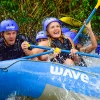 group of tourists whitewater rafting in Costa Rica with WAVE