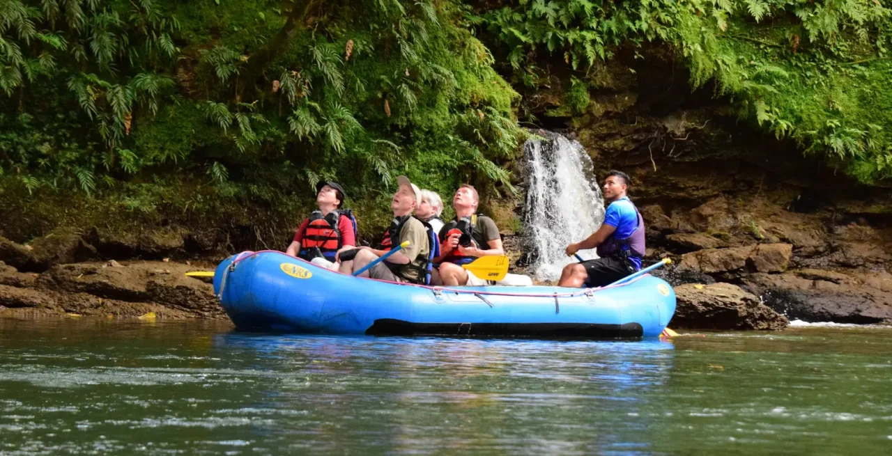 Peaceful safari float tour near a waterfall in Arenal with Wave Expeditions